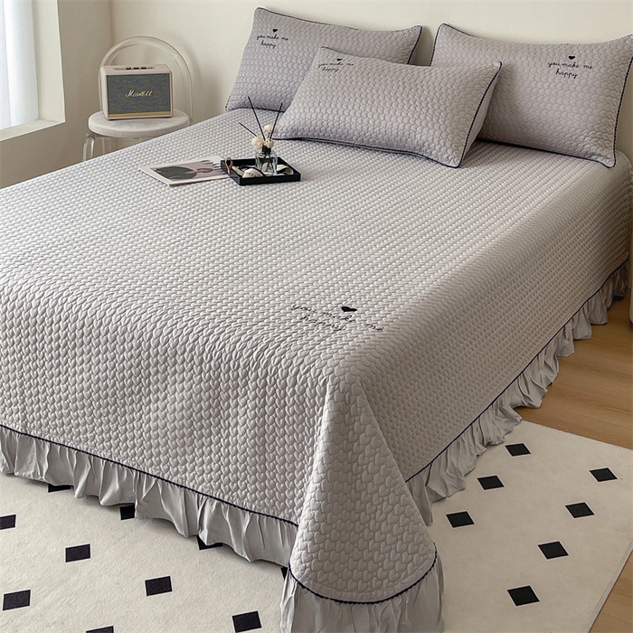 91家纺网 家纺一手货源 找家纺 OL家纺2024新款天丝夏被床盖三件套-爱恋 浅灰