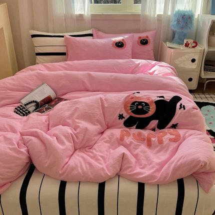 91家纺网 家纺一手货源 找家纺 （总）花伞家居 2024新款卡通水洗棉毛巾绣四件套