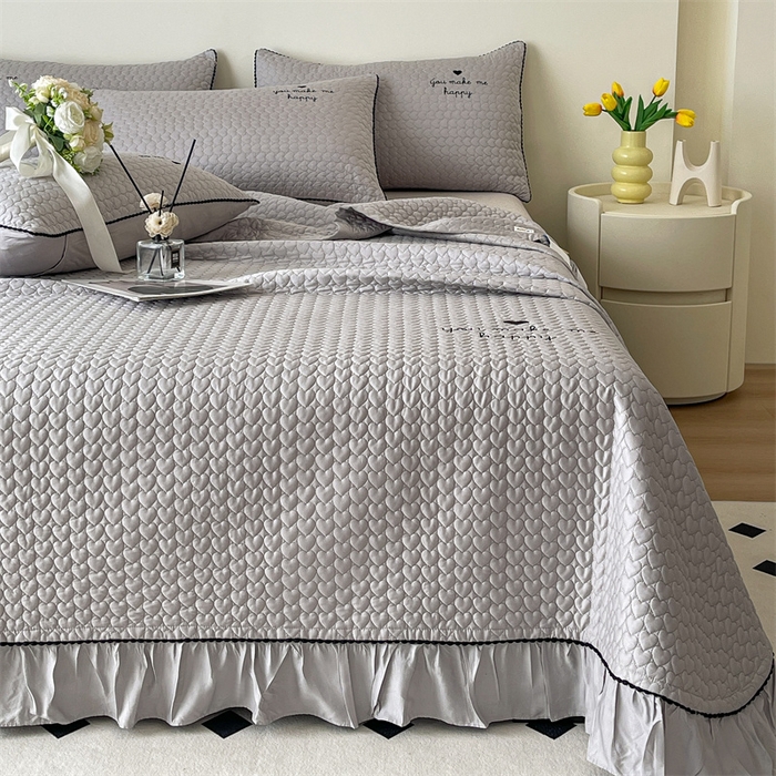 91家纺网 家纺一手货源 找家纺 OL家纺2024新款天丝夏被床盖三件套-爱恋 浅灰