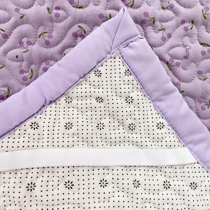 91家纺网 家纺一手货源 找家纺 纽缦家纺  水洗双层纱加厚加棉床垫 遇见-紫