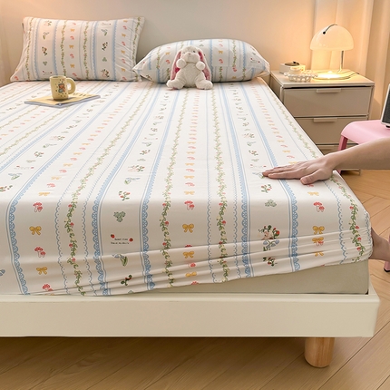 91家纺网 家纺一手货源 找家纺 （总）曼陀罗 2025新款水洗棉单层床笠