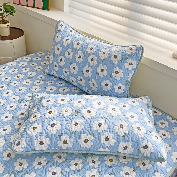 91家纺网 家纺一手货源 找家纺 纽缦家纺 水洗双层纱加厚加棉床笠-床垫保护套 旧岛望海