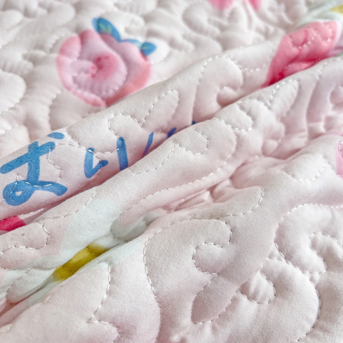 91家纺网 家纺一手货源 找家纺 纽缦家纺 水洗双层纱加厚加棉床笠-床垫保护套 桃你喜欢