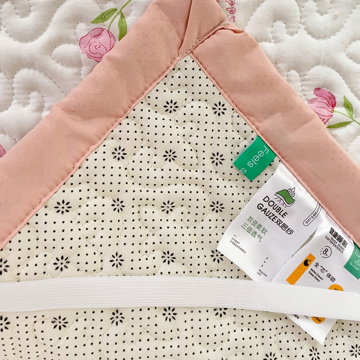 91家纺网 家纺一手货源 找家纺 纽缦家纺  水洗双层纱加厚加棉床垫 甜酥少女