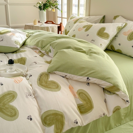 91家纺网 家纺一手货源 找家纺 （总）卢赛尔 2024新款提花有氧泡泡泡芙四件套