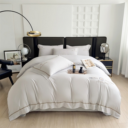 91家纺网 家纺一手货源 找家纺 金麦2024新款舒适A类冰冰棉四件套 梦幻灰