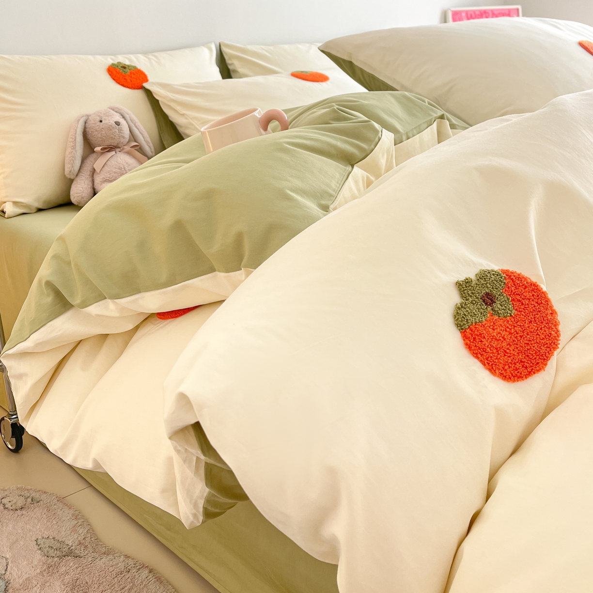 91家纺网 家纺一手货源 找家纺 琪格格2024新款纯棉毛巾绣四件套 心想事成