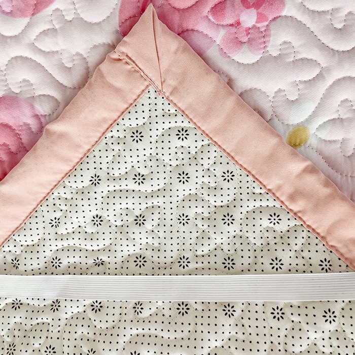 91家纺网 家纺一手货源 找家纺 纽缦家纺  水洗双层纱加厚加棉床垫 桃你喜欢