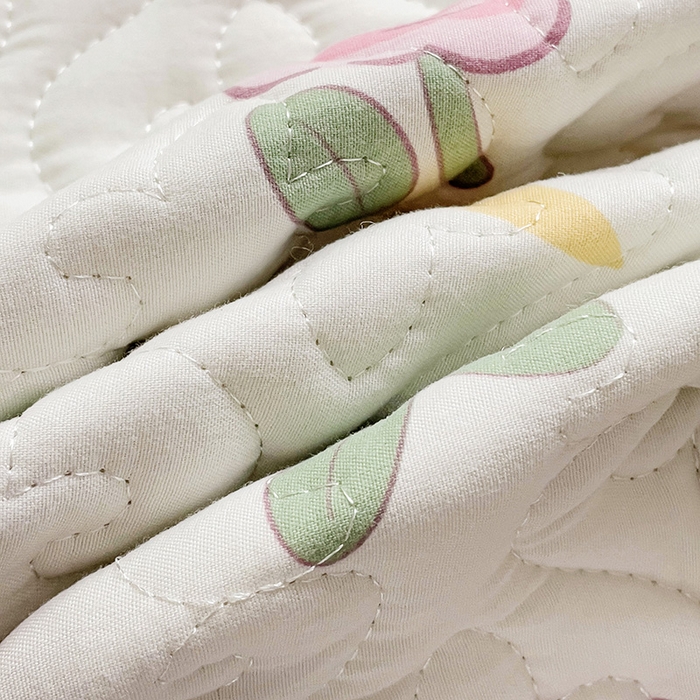 91家纺网 家纺一手货源 找家纺 纽缦家纺 2024水洗双层纱加厚加棉韩版床盖 半眠日记