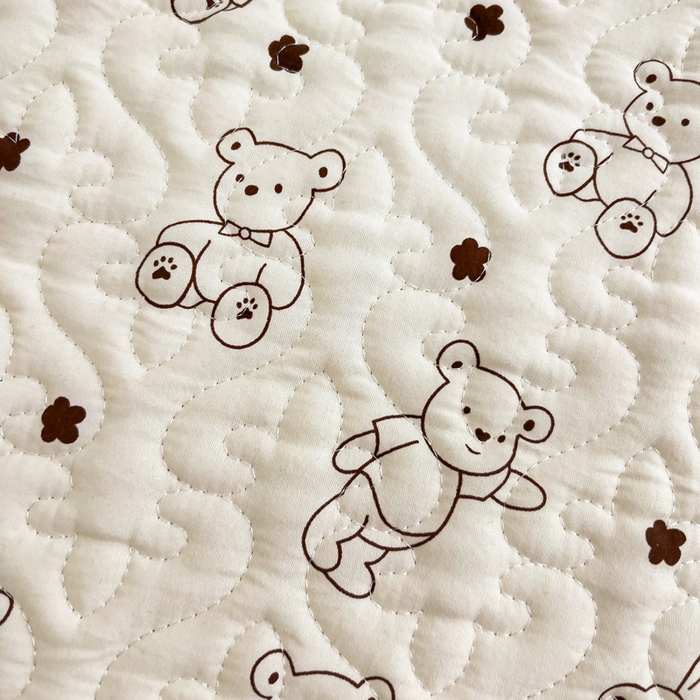 91家纺网 家纺一手货源 找家纺 纽缦家纺 水洗双层纱加厚加棉床笠-床垫保护套 小熊院长