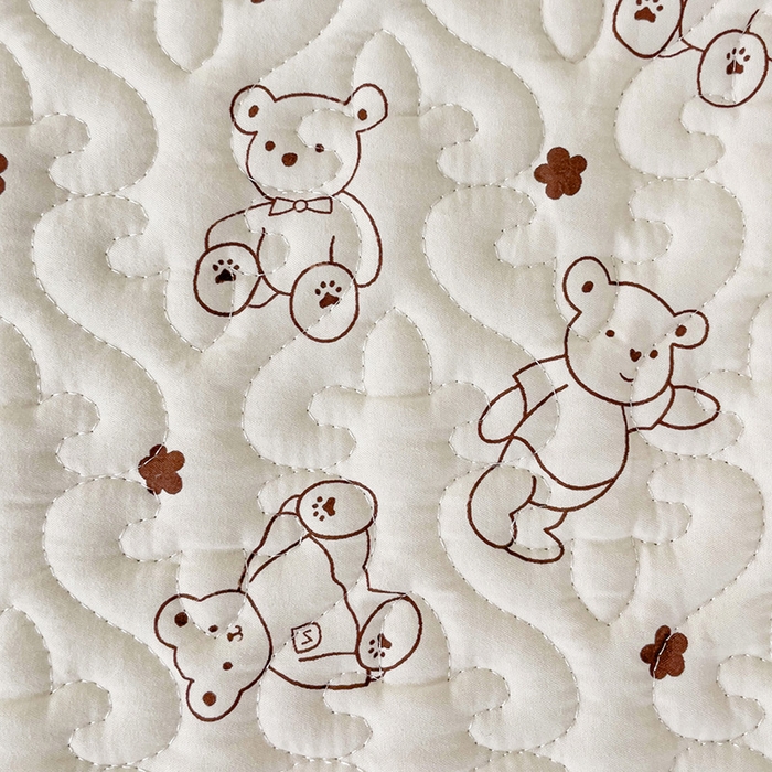 91家纺网 家纺一手货源 找家纺 纽缦家纺  水洗双层纱加厚加棉床垫 小熊院长