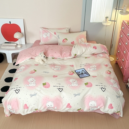 91家纺网 家纺一手货源 找家纺 （总）觅糖 2024新款40支13372全棉ins卡通萌趣系列四件套