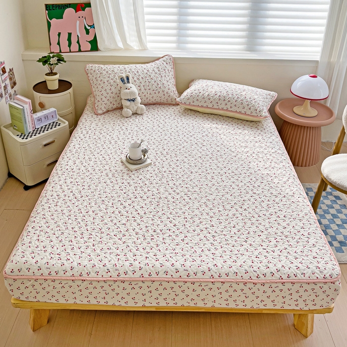 91家纺网 家纺一手货源 找家纺 纽缦家纺 水洗双层纱加厚加棉床笠-床垫保护套 遇见-米