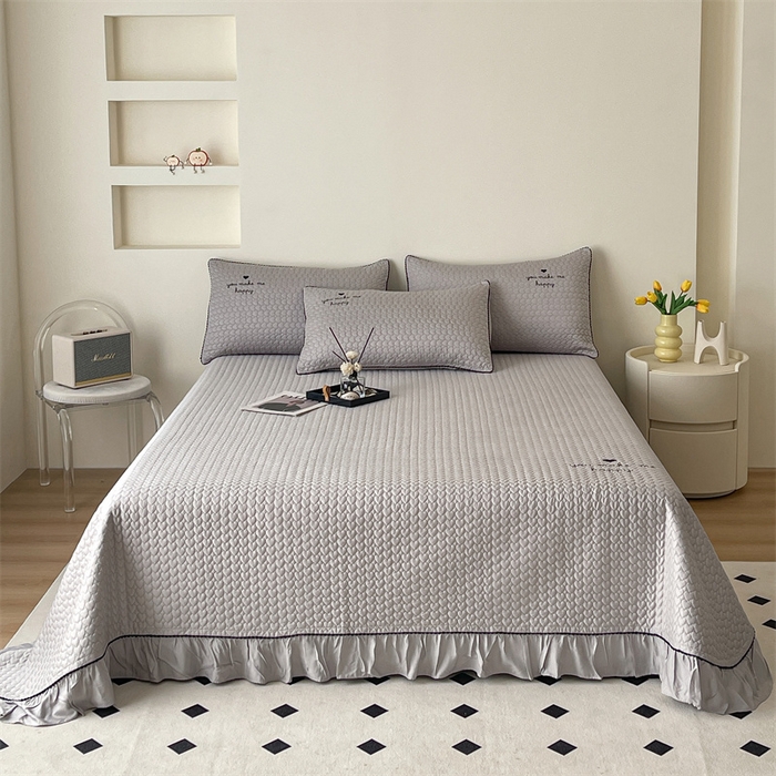 91家纺网 家纺一手货源 找家纺 OL家纺2024新款天丝夏被床盖三件套-爱恋 浅灰