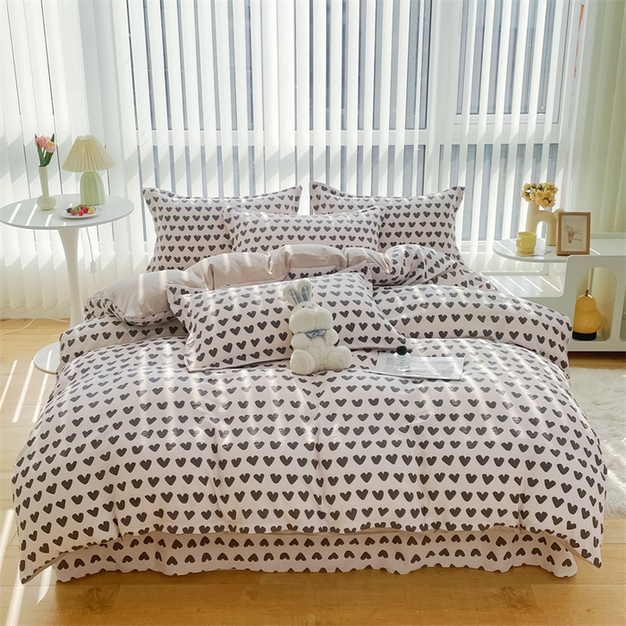 91家纺网 家纺一手货源 找家纺 可思家纺 2024新款直播爆款泡泡棉四件套现货供应 心动-灰