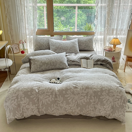 91家纺网 家纺一手货源 找家纺 （总）琪格格2025款纯棉三层纱提花四件套（提供大量买家秀）