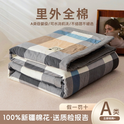 91家纺网 家纺一手货源 找家纺 （总）鑫棉坊 2024新款A类全棉色织水洗棉棉花夏被四件套单夏被