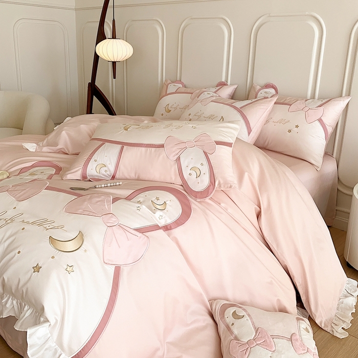 91家纺网 家纺一手货源 找家纺 （总）馨蕊家居 2024新款100支全棉四件套-彩虹兔