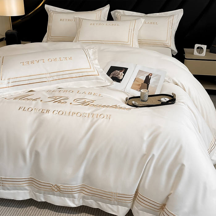 91家纺网 家纺一手货源 找家纺 理想家家纺 2024新款纯棉13372全棉刺绣四件套 简爱-白