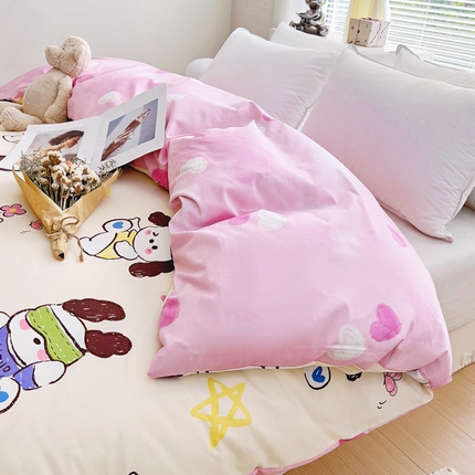 91家纺网 家纺一手货源 找家纺 锦罗绣 2024新款13372全棉印花单品被套 快乐狗