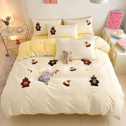 91家纺网 家纺一手货源 找家纺 （总）琪格格2024新款纯棉毛巾绣四件套