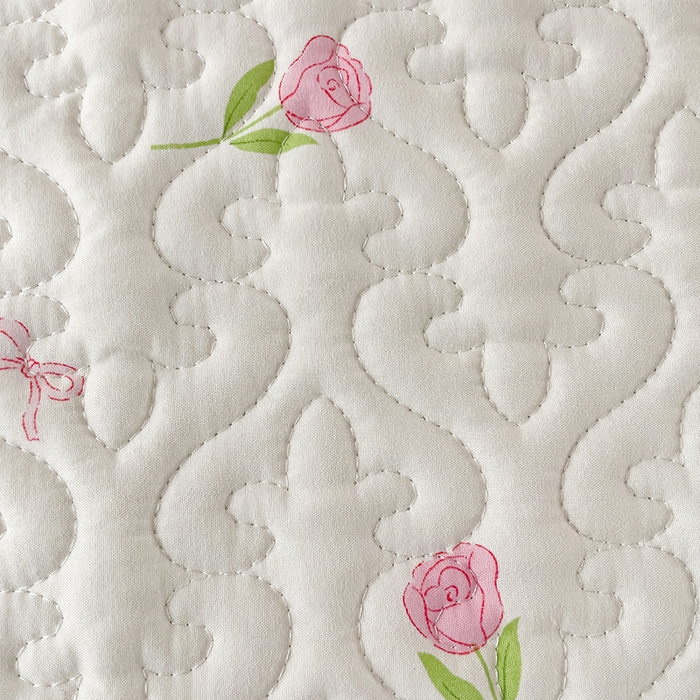 91家纺网 家纺一手货源 找家纺 纽缦家纺  水洗双层纱加厚加棉床垫 甜酥少女