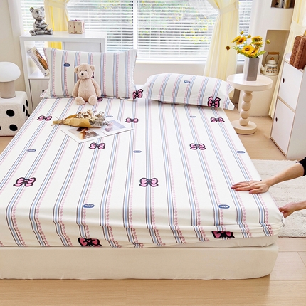 锦罗绣 2024新款13372全棉印花单品床笠 蝴蝶结