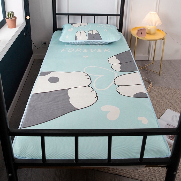 91家纺网 家纺一手货源 找家纺 宅部落 2024新款学生宿舍大版冰丝席 爱心喵爪