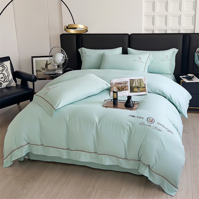 91家纺网 家纺一手货源 找家纺 金麦2024新款舒适A类冰冰棉四件套 香浅绿