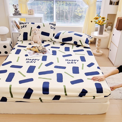 锦罗绣 2024新款13372全棉印花单品床笠 快乐日常