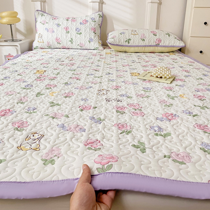 91家纺网 家纺一手货源 找家纺 纽缦家纺  水洗双层纱加厚加棉床垫 半眠日记