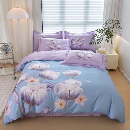 91家纺网 家纺一手货源 找家纺 （总）启航 2025春夏直播热款全棉大版印花四件套