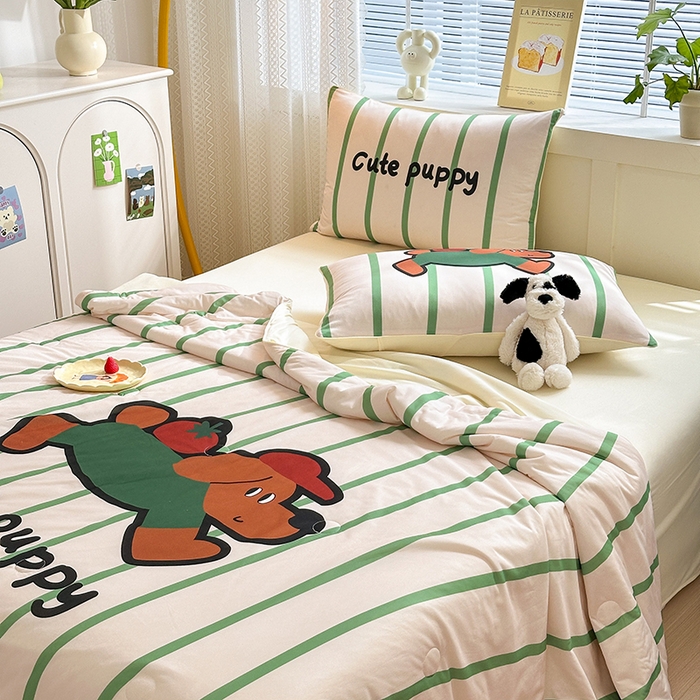 91家纺网 家纺一手货源 找家纺 （总）星期八 2024新款针织棉夏被四件套