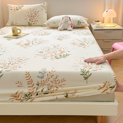 91家纺网 家纺一手货源 找家纺 （总）曼陀罗 2025新款水洗棉单层床笠