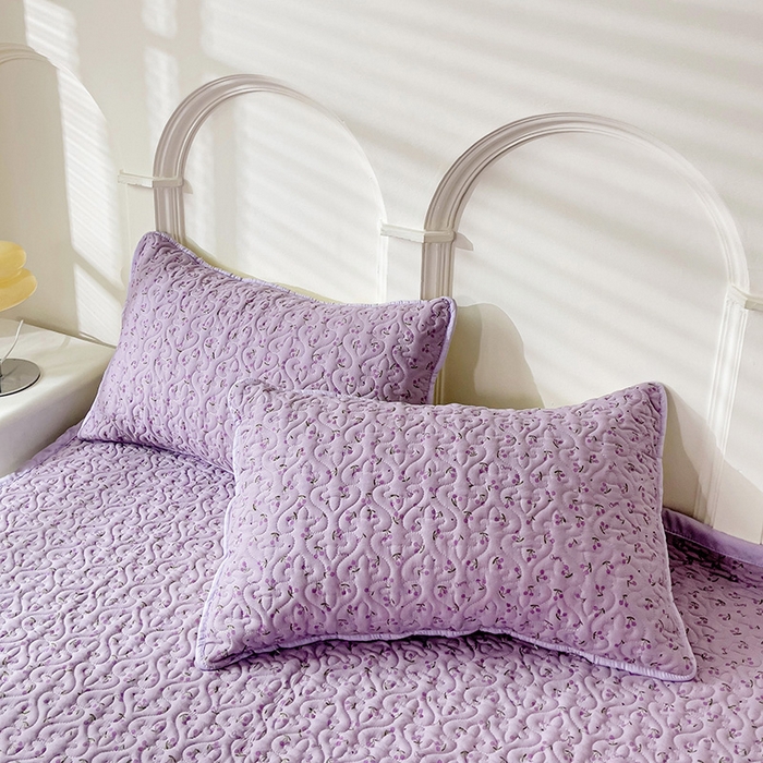 91家纺网 家纺一手货源 找家纺 纽缦家纺  水洗双层纱加厚加棉床垫 遇见-紫