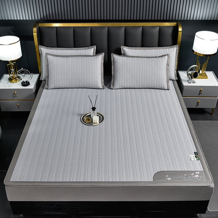 91家纺网 家纺一手货源 找家纺 小牛 2024新款凉感乳胶席系列（床笠款） 凉感乳胶席-浅灰（床笠款）