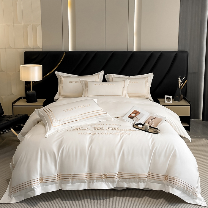 91家纺网 家纺一手货源 找家纺 理想家家纺 2024新款纯棉13372全棉刺绣四件套 简爱-白