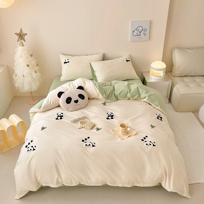 91家纺网 家纺一手货源 找家纺 （总） 沐棉家居 2024新款全棉水洗棉毛巾绣四件套