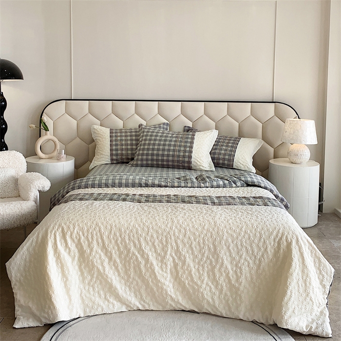 91家纺网 家纺一手货源 找家纺 换种生活 2024新款法式小香风全棉夏被四件套 麦田