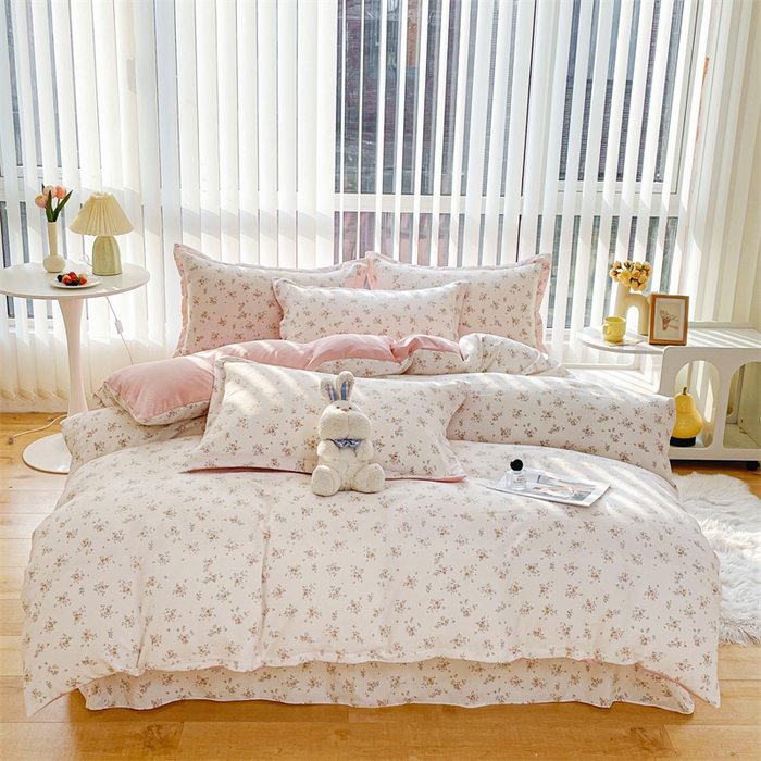 91家纺网 家纺一手货源 找家纺 可思家纺 2024新款直播爆款泡泡棉四件套现货供应 爱丽丝