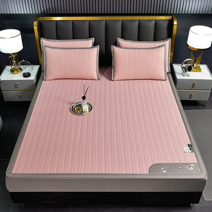 91家纺网 家纺一手货源 找家纺 小牛 2024新款凉感乳胶席系列（床笠款） 凉感乳胶席-豆沙（床笠款）