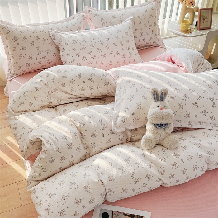 91家纺网 家纺一手货源 找家纺 可思家纺 2024新款直播爆款泡泡棉四件套现货供应 爱丽丝