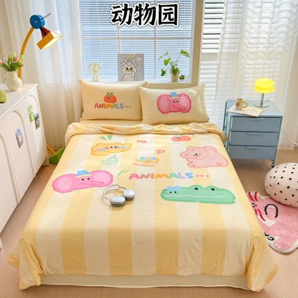 91家纺网 家纺一手货源 找家纺 （总）星期八 2024新款针织棉夏被四件套