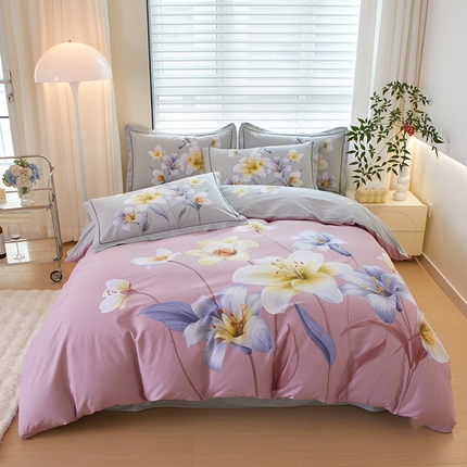 91家纺网 家纺一手货源 找家纺 （总）启航 2025春夏直播热款全棉大版印花四件套