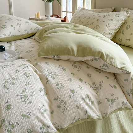 91家纺网 家纺一手货源 找家纺 （总）卢赛尔 2024新款提花有氧泡泡泡芙四件套