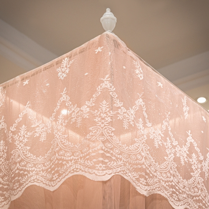 91家纺网 家纺一手货源 找家纺 初心2025新款宫廷蚊帐-凤羽 粉玉