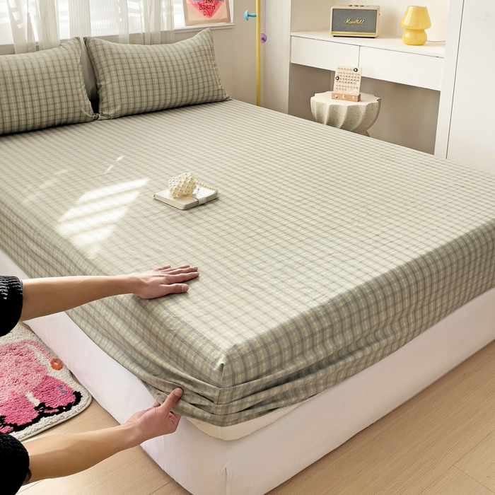 91家纺网 家纺一手货源 找家纺 纽缦家纺 2024素色无印风云朵棉单床笠 觅遇