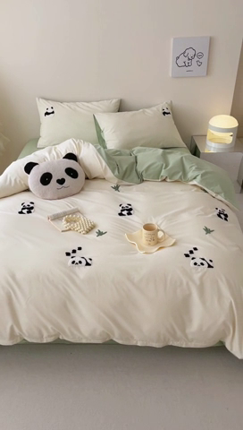 91家纺网 家纺一手货源 找家纺 （总） 沐棉家居 2024新款全棉水洗棉毛巾绣四件套