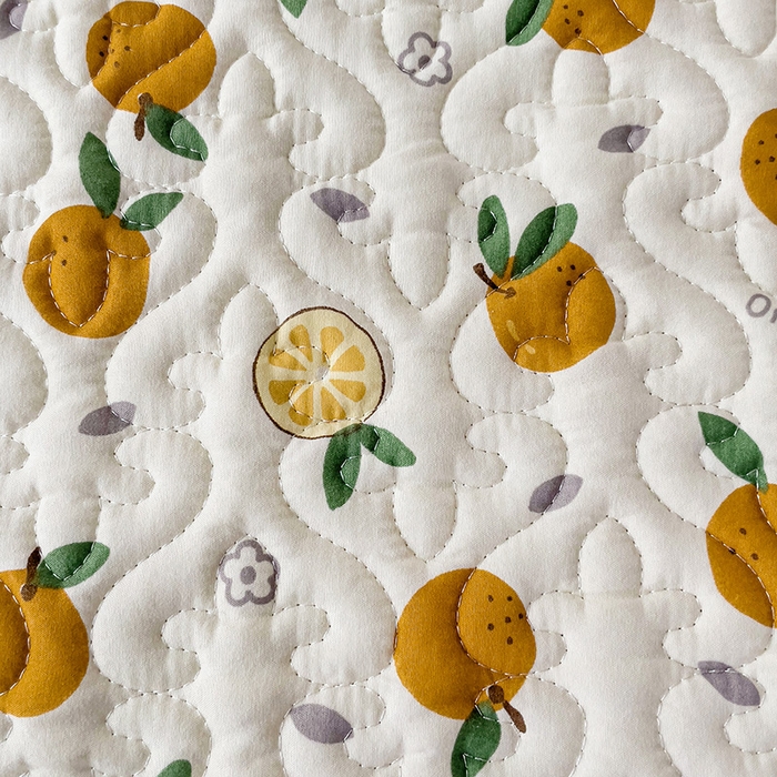 91家纺网 家纺一手货源 找家纺 纽缦家纺  水洗双层纱加厚加棉床垫 小橘子