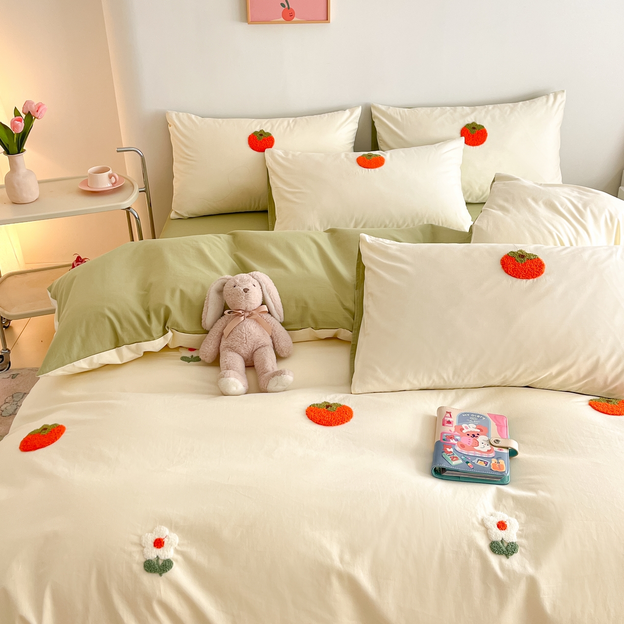 91家纺网 家纺一手货源 找家纺 琪格格2024新款纯棉毛巾绣四件套 心想事成